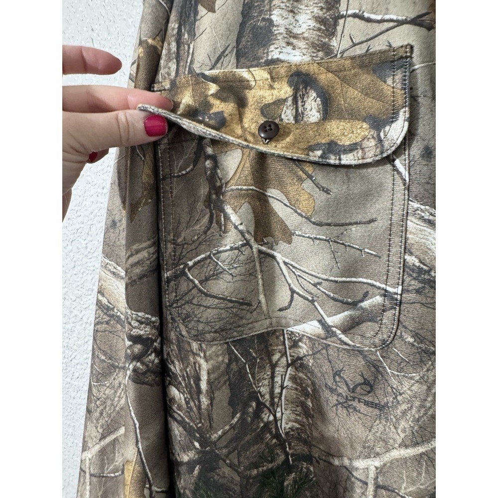 Cabelas Camo Hunting Button Down Mens 2XL Outdoor Deer Pockets - Picture 5 of 9